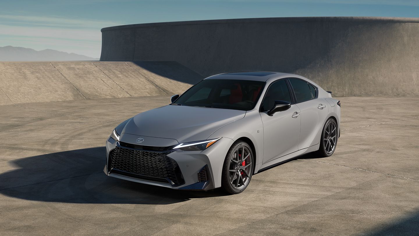 2026 Lexus IS exterior front three-quarter view at Lexus of Westminster in Westminster