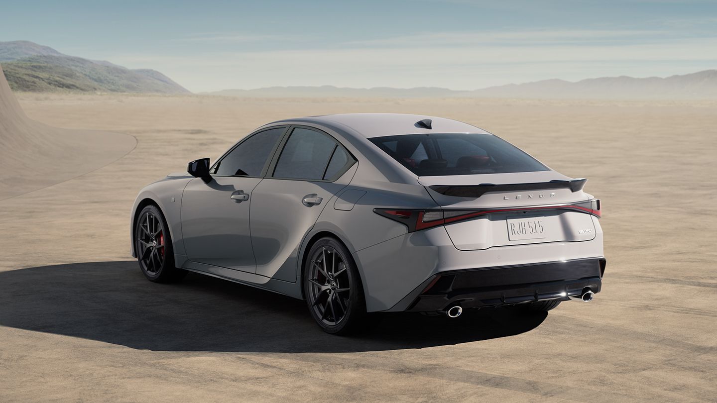 Front angle of all-wheel drive IS 350 F SPORT shown in Iridium.